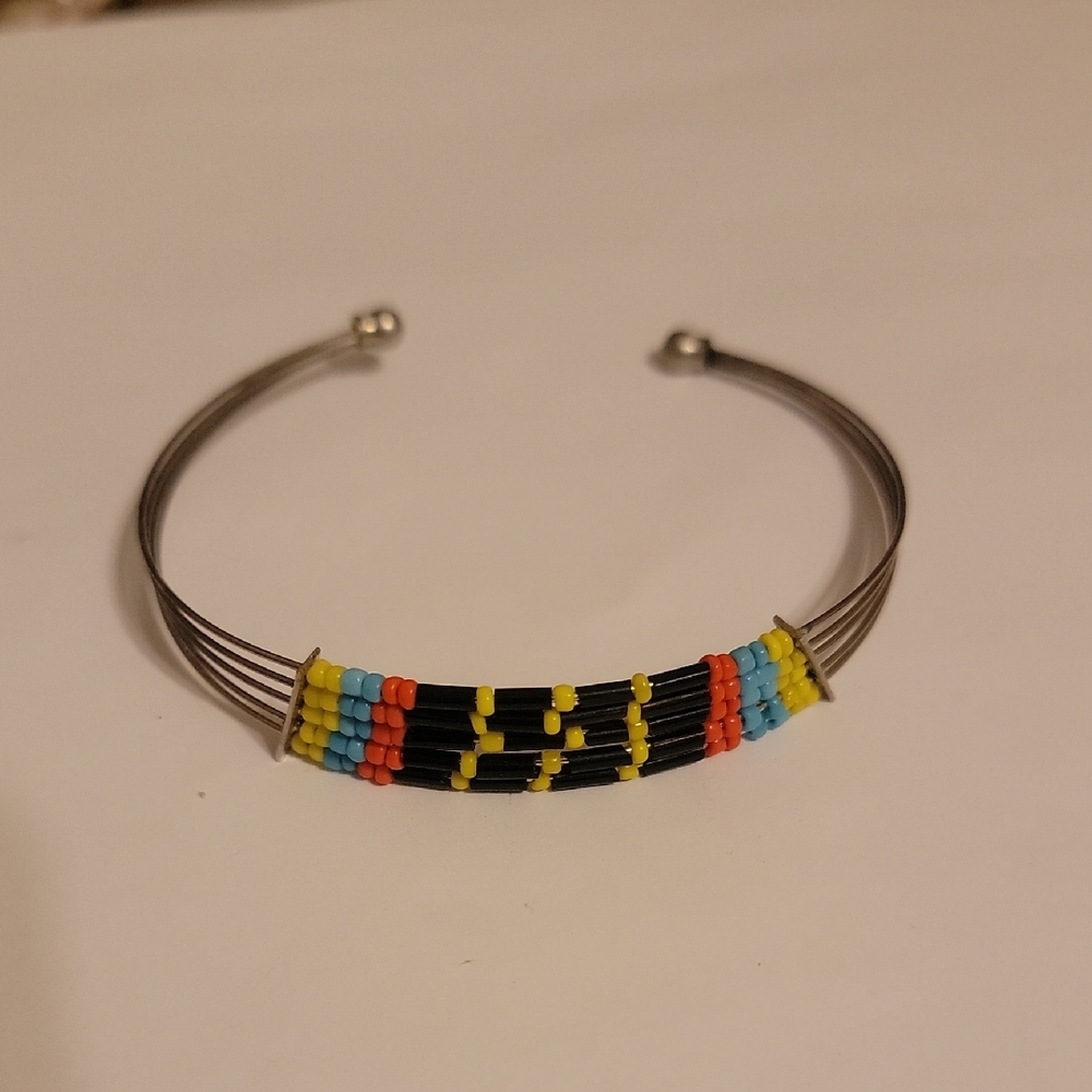 Multicolor Beaded Wire Bracelet